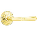 Emtek 8056-T-US3 Turino Door Lever Dummy Set With Lancaster Rosette Polished Brass