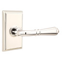 Emtek 8521-T-US14 Turino Door Lever Dummy Set With Rectangular Rosette Polished Nickel