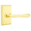 Emtek 8521-T-US3 Turino Door Lever Dummy Set With Rectangular Rosette Polished Brass