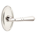 Emtek 8120-T-US14 Turino Door Lever Passage Set With Oval Rosette Polished Nickel