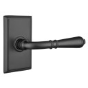 Emtek 8121-T-US19 Turino Door Lever Passage Set With Rectangular Rosette Flat Black