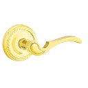 Emtek 8101-CV-US3 Coventry Door Lever Passage Set With Rope Rosette Polished Brass
