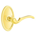 Emtek 8120-CV-US3 Coventry Door Lever Passage Set With Oval Rosette Polished Brass