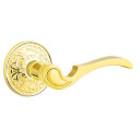 Emtek 8206-CV-US3 Coventry Door Lever Privacy Set With Lancaster Rosette Polished Brass