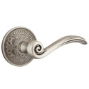 Emtek 8056-EN-US15A Elan Door Lever Dummy Set With Lancaster Rosette Pewter