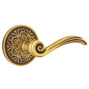 Emtek 8106-EN-US7 Elan Door Lever Passage Set With Lancaster Rosette French Antique