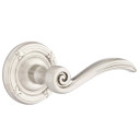 Emtek 8107-EN-US15 Elan Door Lever Passage Set With Ribbon & Reed Rosette Satin Nickel