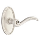 Emtek 8120-EN-US15 Elan Door Lever Passage Set With Oval Rosette Satin Nickel