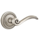 Emtek 8201-EN-US15A Elan Door Lever Privacy Set With Rope Rosette Pewter