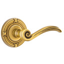Emtek 8207-EN-US7 Elan Door Lever Privacy Set With Ribbon & Reed Rosette French Antique