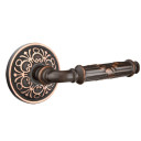 Emtek 8056-RBL-US10B Ribbon & Reed Door Lever Dummy Set With Lancaster Rosette Oil Rubbed Bronze