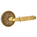 Emtek 8056-RBL-US7 Ribbon & Reed Door Lever Dummy Set With Lancaster Rosette French Antique