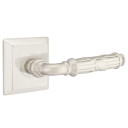 Emtek 8531-RBL-US15 Ribbon & Reed Door Lever Dummy Set With Quincy Rosette Satin Nickel
