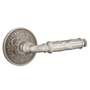 Emtek 8106-RBL-US15A Ribbon & Reed Door Lever Passage Set With Lancaster Rosette Pewter