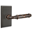 Emtek 8121-RBL-US10B Ribbon & Reed Door Lever Passage Set With Rectangular Rosette Oil Rubbed Bronze