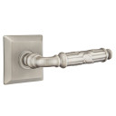 Emtek 8131-RBL-US15A Ribbon & Reed Door Lever Passage Set With Quincy Rosette Pewter