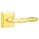 Emtek 8131-RBL-US3 Ribbon & Reed Door Lever Passage Set With Quincy Rosette Polished Brass