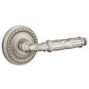 Emtek 8201-RBL-US15A Ribbon & Reed Door Lever Privacy Set With Rope Rosette Pewter