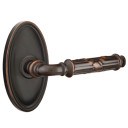 Emtek 8220-RBL-US10B Ribbon & Reed Door Lever Privacy Set With Oval Rosette Oil Rubbed Bronze