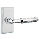Emtek 8221-RBL-US26 Ribbon & Reed Door Lever Privacy Set With Rectangular Rosette Polished Chrome