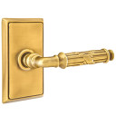 Emtek 8221-RBL-US7 Ribbon & Reed Door Lever Privacy Set With Rectangular Rosette French Antique