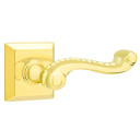 Emtek 8531-RL-US3 Rope Door Lever Dummy Set With Quincy Rosette Polished Brass
