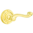 Emtek 8107-RL-US3 Rope Door Lever Passage Set With Ribbon & Reed Rosette Polished Brass
