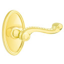 Emtek 8120-RL-US3 Rope Door Lever Passage Set With Oval Rosette Polished Brass