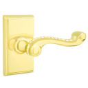 Emtek 8121-RL-US3 Rope Door Lever Passage Set With Rectangular Rosette Polished Brass