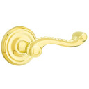 Emtek 8200-RL-US3 Rope Door Lever Privacy Set With Regular Rosette Polished Brass
