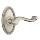 Emtek 8220-RL-US15A Rope Door Lever Privacy Set With Oval Rosette Pewter