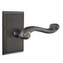 Emtek 8221-RL-US10B Rope Door Lever Privacy Set With Rectangular Rosette Oil Rubbed Bronze