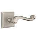 Emtek 8231-RL-US15A Rope Door Lever Privacy Set With Quincy Rosette Pewter