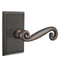 Emtek 8521-R-US10B Rustic Door Lever Dummy Set With Rectangular Rosette Oil Rubbed Bronze