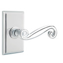 Emtek 8521-R-US26 Rustic Door Lever Dummy Set With Rectangular Rosette Polished Chrome