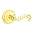 Emtek 8101-R-US3 Rustic Door Lever Passage Set With Rope Rosette Polished Brass