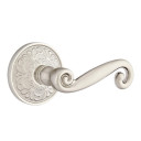 Emtek 8106-R-US15 Rustic Door Lever Passage Set With Lancaster Rosette Satin Nickel