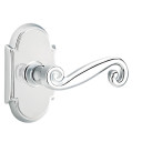 Emtek 8108-R-US26 Rustic Door Lever Passage Set With #8 Rosette Polished Chrome