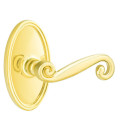 Emtek 8120-R-US3 Rustic Door Lever Passage Set With Oval Rosette Polished Brass