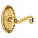 Emtek 8120-R-US7 Rustic Door Lever Passage Set With Oval Rosette French Antique