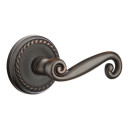 Emtek 8201-R-US10B Rustic Door Lever Privacy Set With Rope Rosette Oil Rubbed Bronze