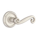 Emtek 8201-R-US15 Rustic Door Lever Privacy Set With Rope Rosette Satin Nickel