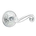 Emtek 8206-R-US26 Rustic Door Lever Privacy Set With Lancaster Rosette Polished Chrome