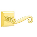 Emtek 8231-R-US3 Rustic Door Lever Privacy Set With Quincy Rosette Polished Brass