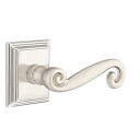 Emtek 8261-R-US15 Rustic Door Lever Privacy Set With Wilshire Rosette Satin Nickel