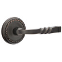 Emtek 8051-SF-US10B Santa Fe Door Lever Dummy Set With Rope Rosette Oil Rubbed Bronze