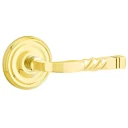 Emtek 8100-SF-US3 Santa Fe Door Lever Passage Set With Regular Rosette Polished Brass