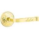 Emtek 8106-SF-US3 Santa Fe Door Lever Passage Set With Lancaster Rosette Polished Brass