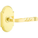 Emtek 8108-SF-US3 Santa Fe Door Lever Passage Set With #8 Rosette Polished Brass