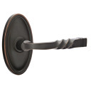 Emtek 8120-SF-US10B Santa Fe Door Lever Passage Set With Oval Rosette Oil Rubbed Bronze